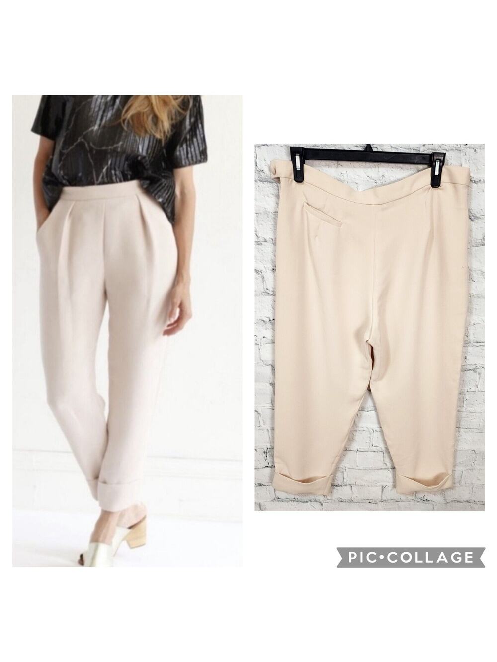 Rachel Comey westside dress pants Sz 14 beige pockets trouser tapered A10C